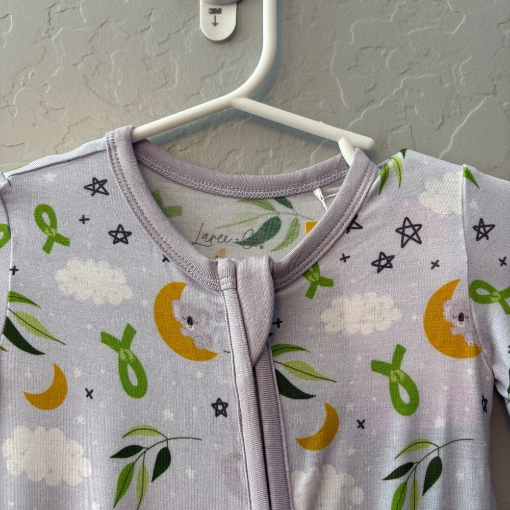 Laree + Co Morgan gray koala bamboo convertible footie pajamas 6-12 months NEW